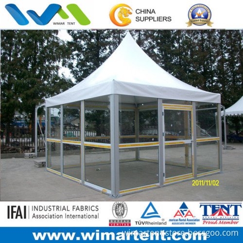 5mx5m Glass Wall Pagoda Tent with Single Glass Door for Sale